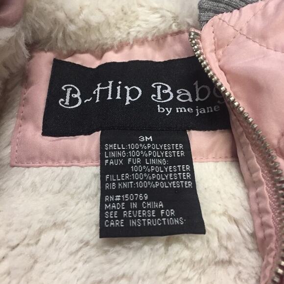 Baby Girl Pink Bomber Jacket Sz 3 Months Pink Baby Jacket - Picture 3 of 4